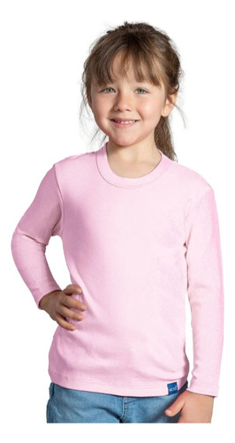 Camiseta Niña Algodón Mota Talla 2 Color Rosa Mt4435