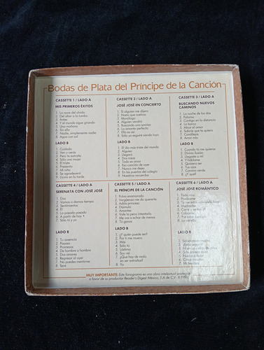 Cajade 6 Cassetes De José José (Usado)