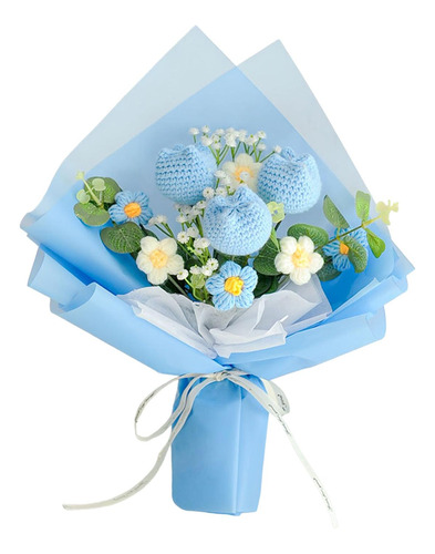 Ramo De Flores De Ganchillo Flor De Decoración Del Azul