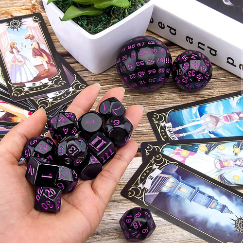 Juego De Rol Dados Austor Negro Y Púrpura