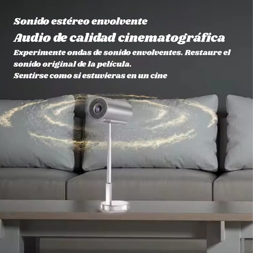 Proyector Led Portátil Bluetooth Inteligente Full Hd Android Plateado