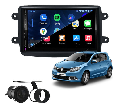 Kit Multimídia Mp10 Carplay E Android Auto Sandero