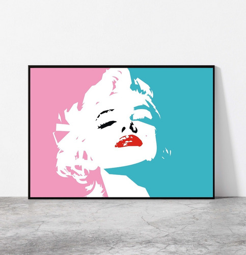 Cuadro 33x48cm Marilyn Monroe Ilustracion Dibujo Marco Negro