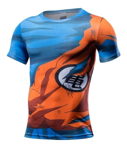 Dragon Ball Playera Goku Saiyajin Gym Licra Manga Corta 01