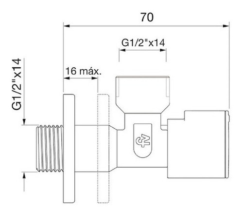 Válvula Angular 1/2 M H Fv 269.06 Ideal Baño Cocina