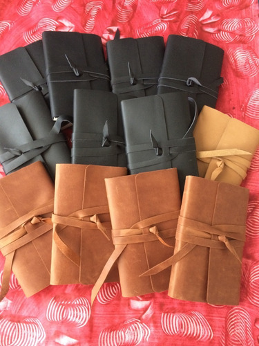 Pack 12 Libretas De Piel Genuina