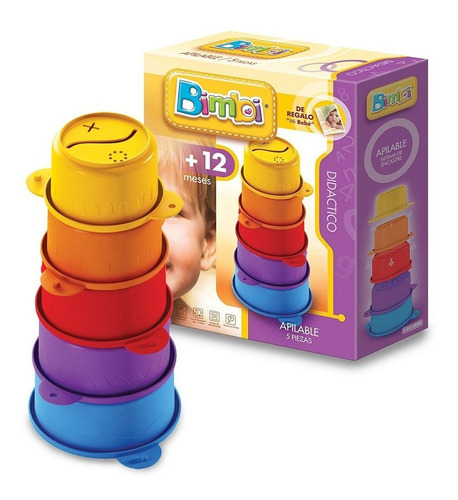 Imagen 2 de 2 de Apilable Didáctico 5 Piezas Bimbi