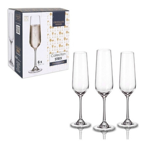 Copas Champagne Cristal Bohemia Set X 6 Strix 200ml