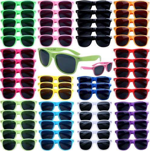 Fanelequ 60 Unidades De 12 Colores De Gafas De Sol De Neón P