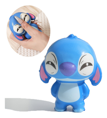 Squeeze Squishy Toy Stitch para aliviar o estresse, 1 unidade, azul