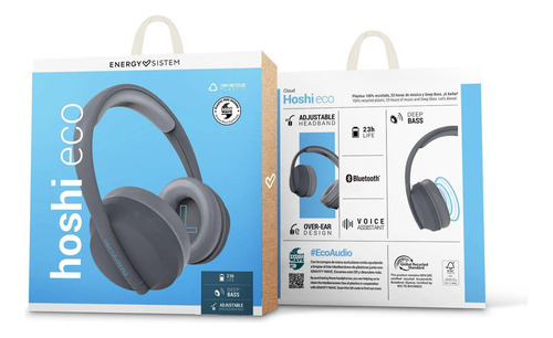 Auriculares Audifonos Inalámbricos Bluetooth Energy System 457564 Hoshi Eco Headset Vincha - Gris