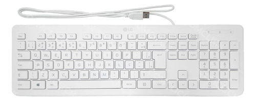 Teclado Com Fio Usb Kb25 Branco LG Original