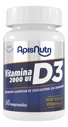 Vitamina D3 - 60 Comprimidos 500mg - Apisnutri Sabor Without flavor