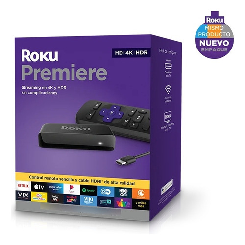 Roku Premiere 4k Streaming Cable Hdmi Y Control Remoto