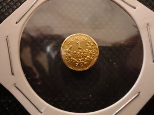 1 Magnífica Moeda U$ 1,00 Banhada Ouro Não Original Ano 1851