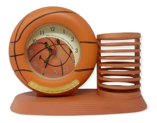Reloj Balón De Basket Porta Lápiz 