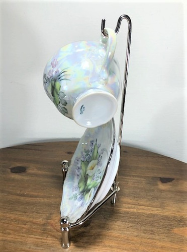 Imagem 4 de 7 de Enfeite Xicara Chá Com Suporte Bodas De Prata 25 Anos 24cm