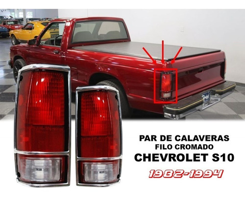 Par De Calaveras Chevrolet S10 1982-1994 Filo Cromado