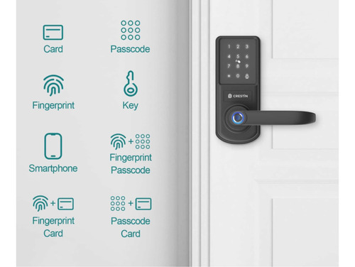 Cerradura Inteligente Crestin, Key Code, Huella, Keycard -