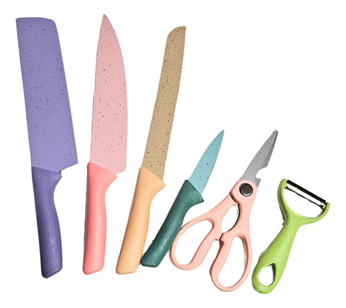 Set De 6 Piezas De Cuchillos Para Cocina De Colores