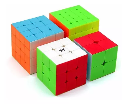 Kit 5 Cubos Magico Melhores 2x2-3x3-4x4-5x5 E Triangulo Cor Da Estrutura  Stickerless