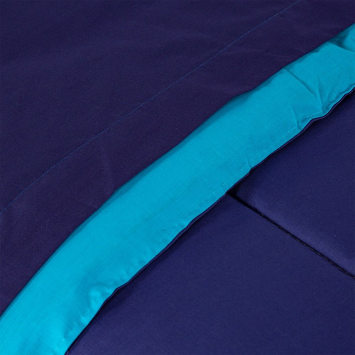 Plumón Bicolor Azul Celeste 1.5 Plazas - Combo 12