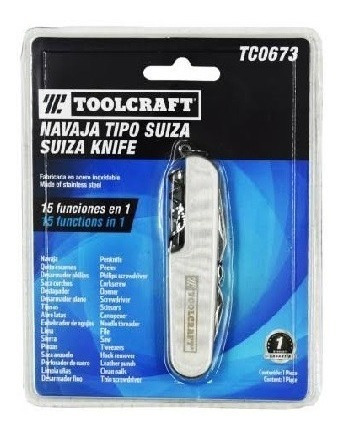 Navaja Tipo Suiza Toolcraft Multiusos 15 Funciones