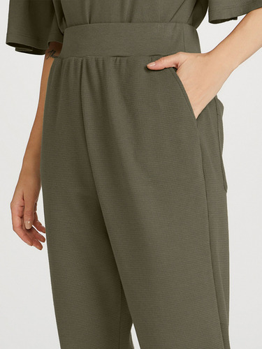 Imagen 3 de 3 de Pantalón Femenino Cintura Alta Sin Felpa - 05yy