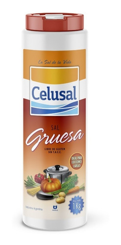 Sal Gruesa Celusal - Salero 1 Kg Libre De Gluten Sin Tacc