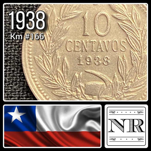 Chile - 10 Centavos - Año 1938 - Km #166 - Condor