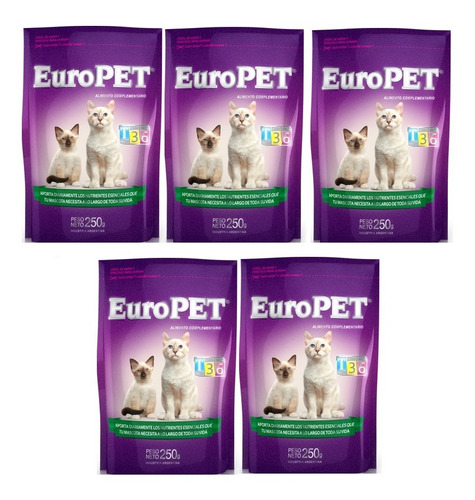 Suplemento Gatos Europet Complemento 250 Gr X 5 Unidades 