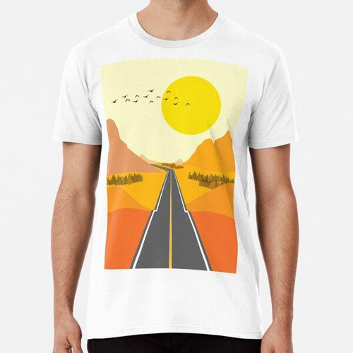 Remera Minimalista, Moderno, Otoño, Puesta De Sol, Viaje Por