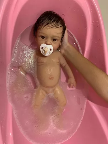 Bebê Reborn De Silicone Sólido Mama, Faz Xixi E Toma Banho