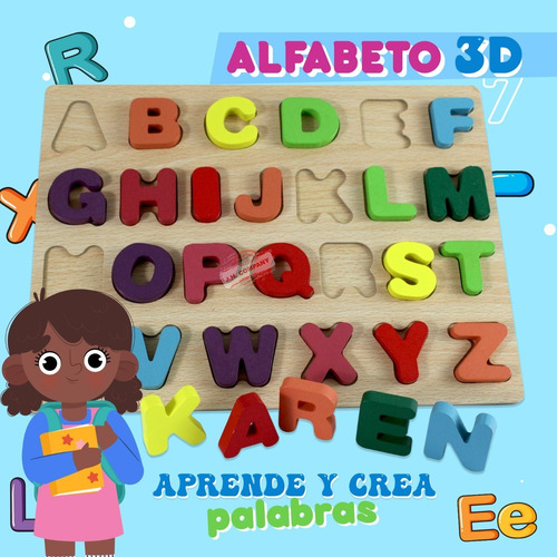 Rompecabezas Juguete Didactico Madera Numeros Letras M-092