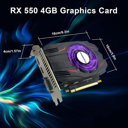Tarjeta Gráfica Amd Radeon Rx 550 4gb, Gddr5 128 Bit Vide...