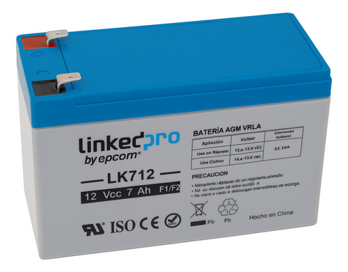 Batería Recargable Respaldo Ups No Break Epcom 12 V 7 Ah
