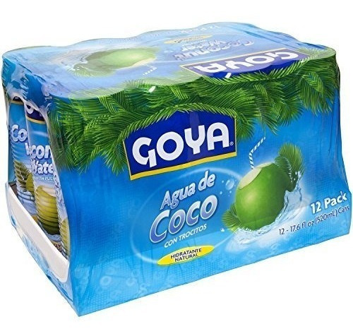 Agua De Coco Goya Con Pulpa (17.6 Oz Ea., 12 Ct.)