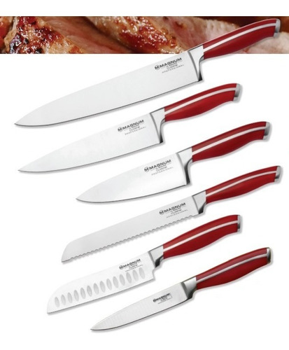 Set Cuchillos Magnum Boker Cuisine Inox 6 Piezas Chef Prof.