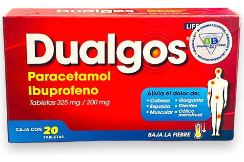 Dualgos Paracetamol / Ibuprofeno C/20 Tabletas / Liferpal Md
