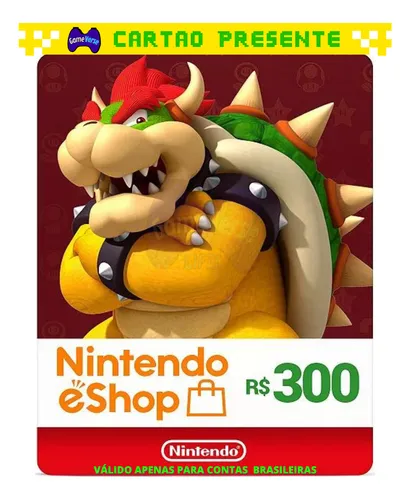 Cartão Nintendo 3ds Wii U Switch Eshop $60 (50$+10$) Usa