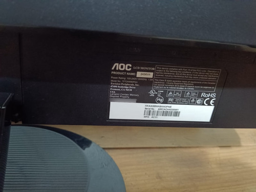 Monitor Aoc 24 Pulgadas Fullhd 2436vh Para Refacciones (Usado)