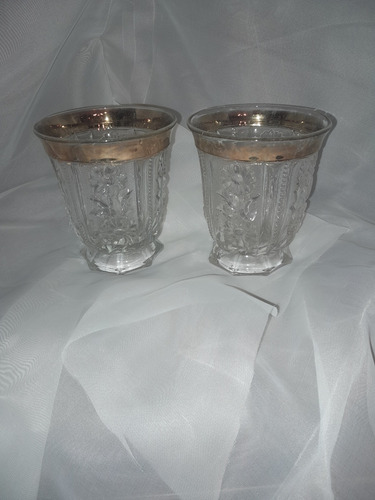 Vasos De Cristal Labrado X 6 Antiguos