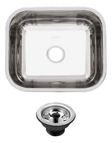 Cuba Inox Cozinha N°3 40x34x14 Aço 430 Acabamento Brilhante