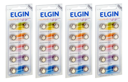 40pcs Bateria Lr54 Ag10 Lr1130 Elgin Pilha Alcalina Original