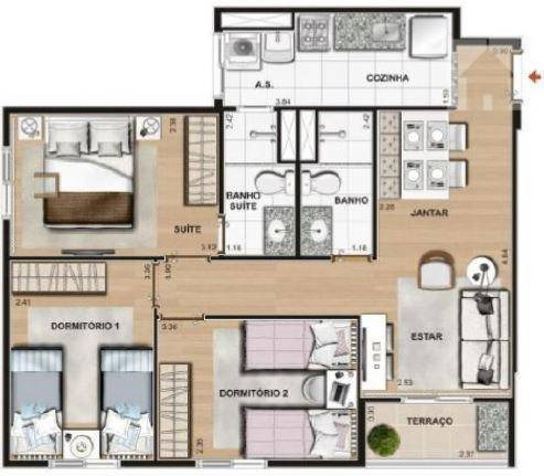Imagem 5 de 11 de Apartamento Garden Com 3 Dormitórios À Venda, 78 M² - Parque União - Jundiaí/sp - Gd0016