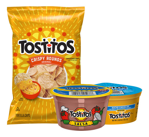 Chips Tostitos Rounds Y Salsa De Queso Para Nachos 16 Unidad