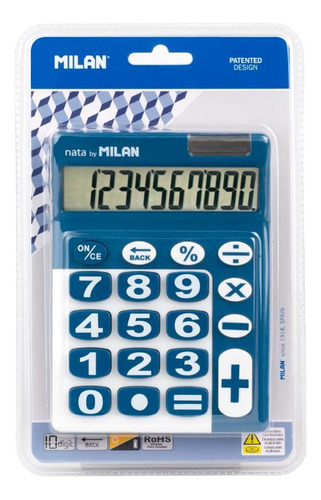 Blister Calculadora Azul Y Blanco 10 Digitos