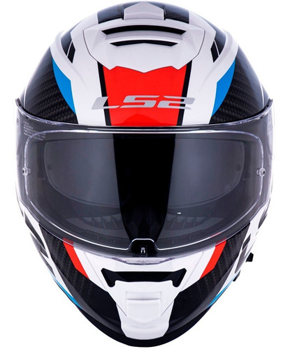 Casco Ls2 Ff800 Storm Racer azul y rojo con parasol, color azul y rojo, talla L - 59/60 cm
