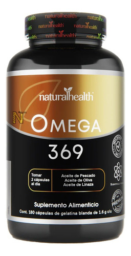 Omega 3 6 9 (180 Caps) Naturalhealth Premium Sabor Sin sabor