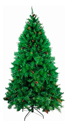Árbol De Navidad Con Piñas Zg 240cm Alto Rama X Rama Coposo